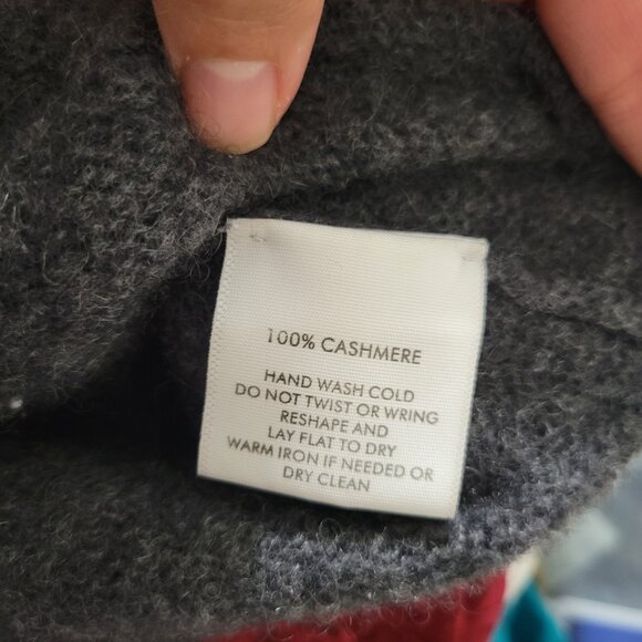 White + Warren Grey Braid Knit Cashmere Sweater Small - Picture 7 of 8